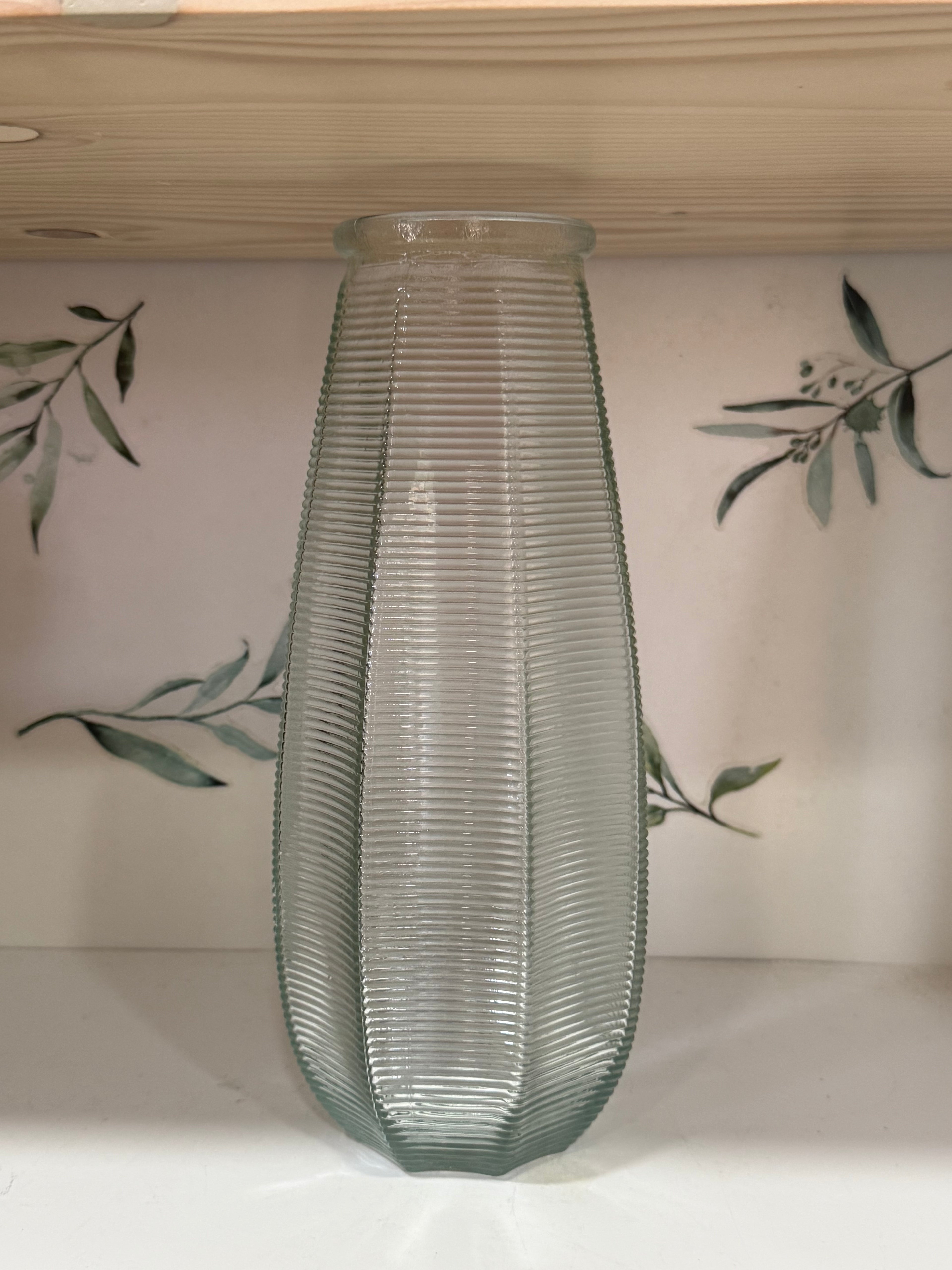 Embossed glass vase