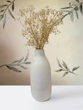 Large white stripes vase