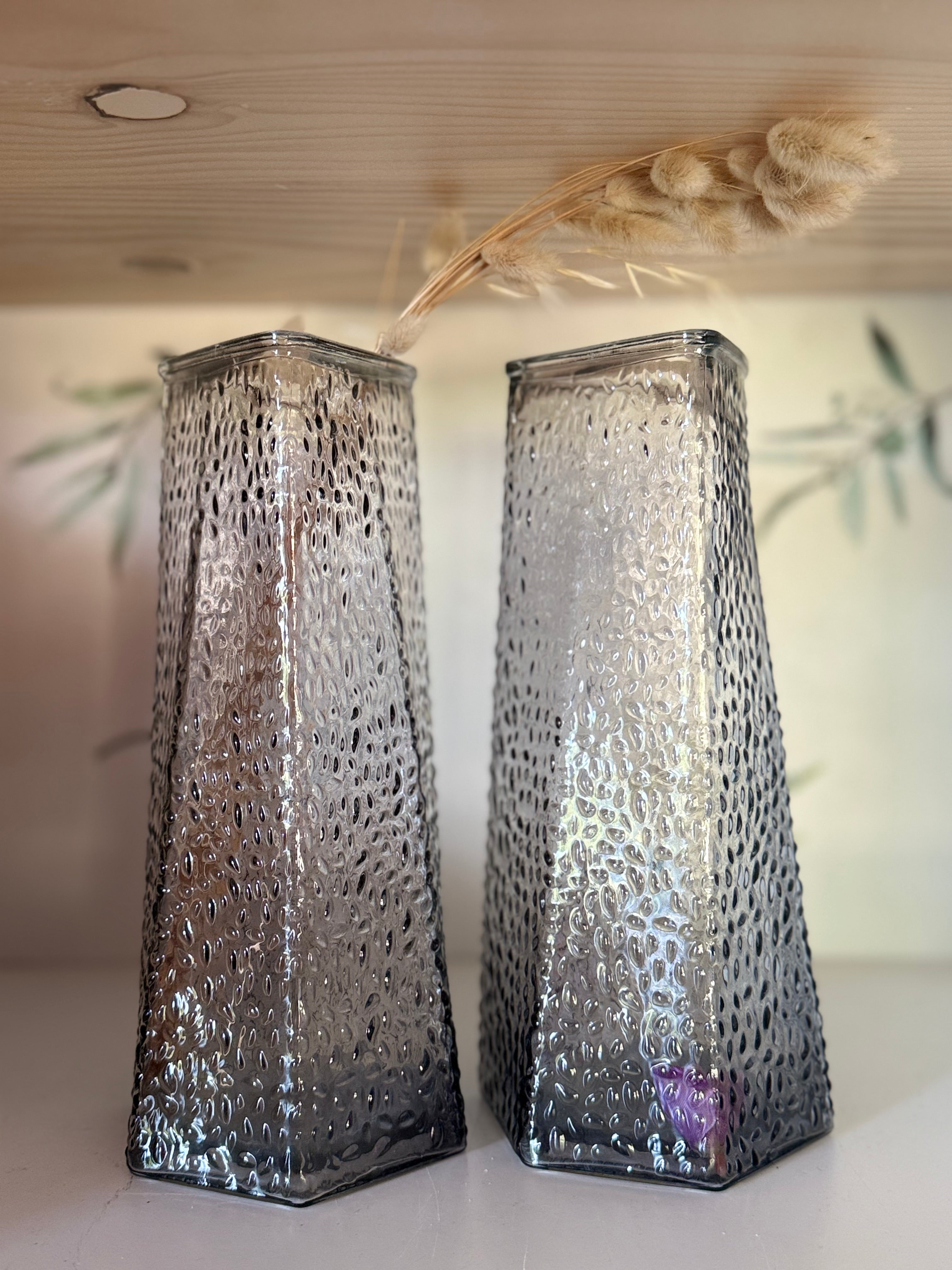 Embossed glass vase
