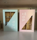 Colored tea boxes