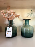 Turquoise glass vases