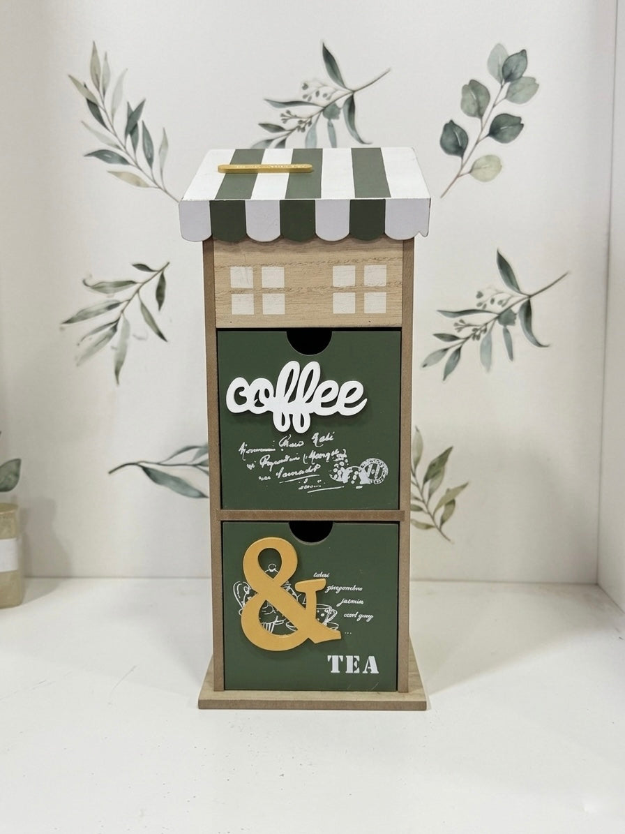 Green coffee corner 2 drawers