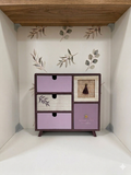Burgundy organizer box with 5 drawers