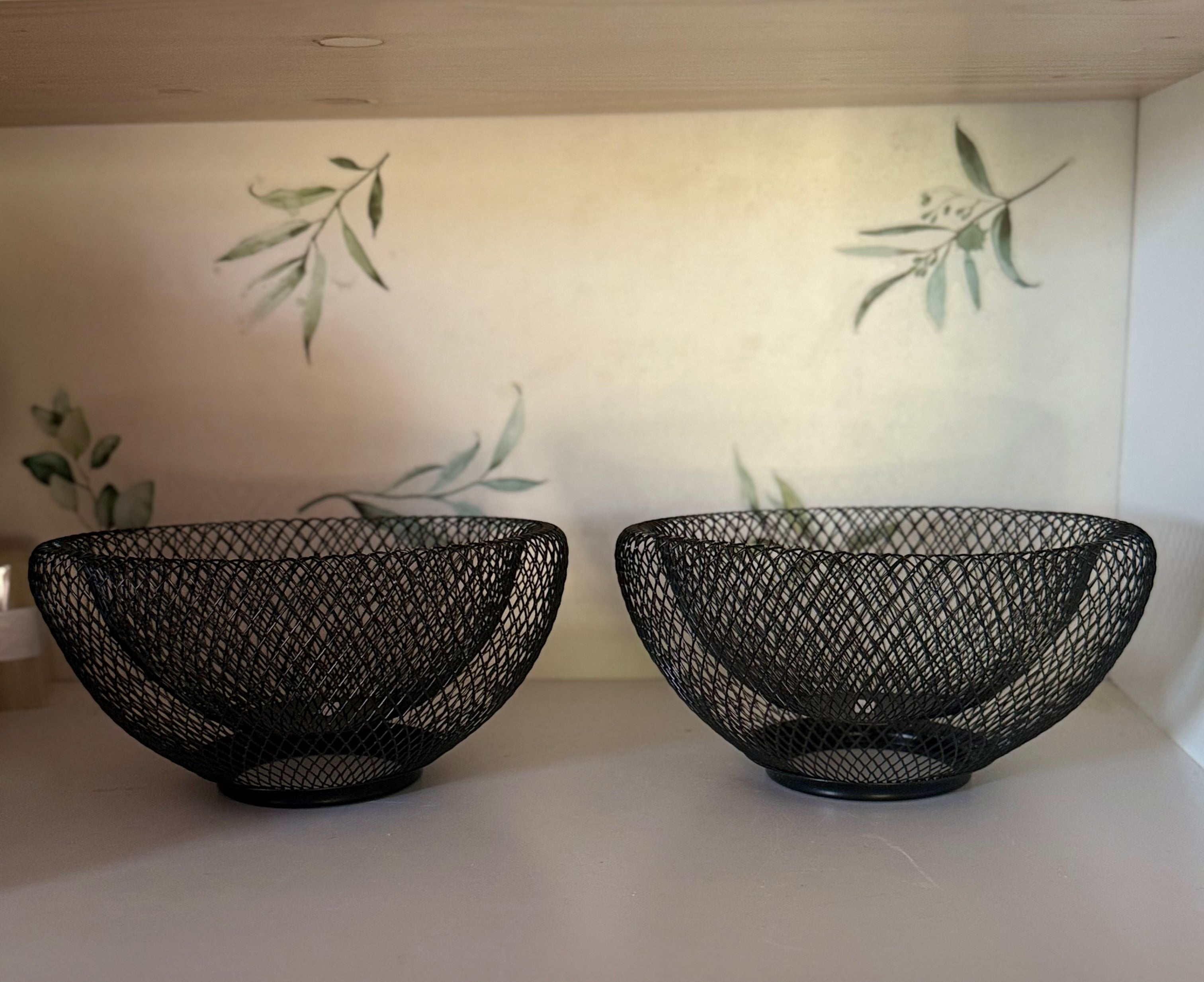 Black metal basket