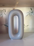Grey oval vase