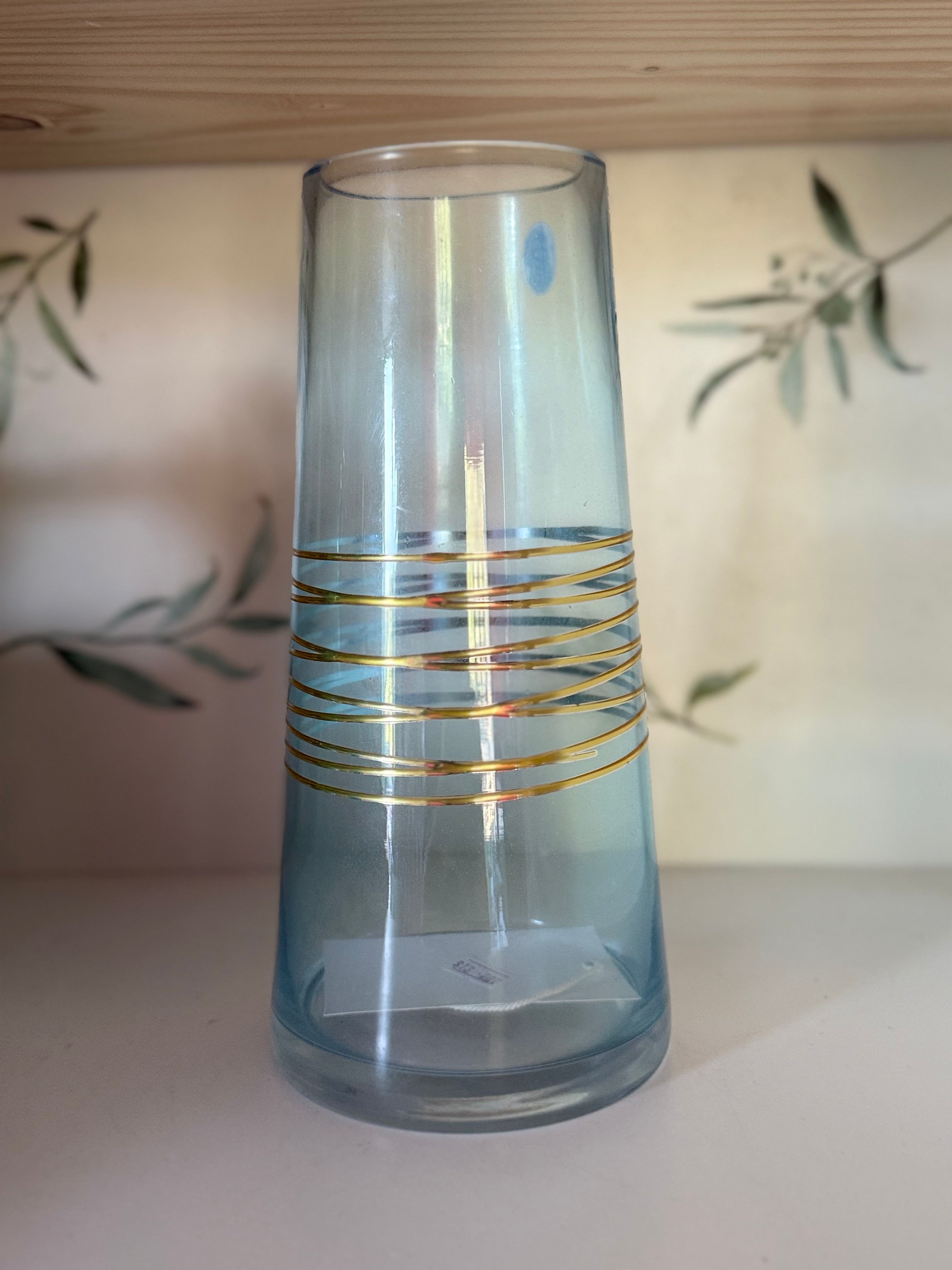 Embossed glass vase