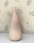 Large boho strips clay vase